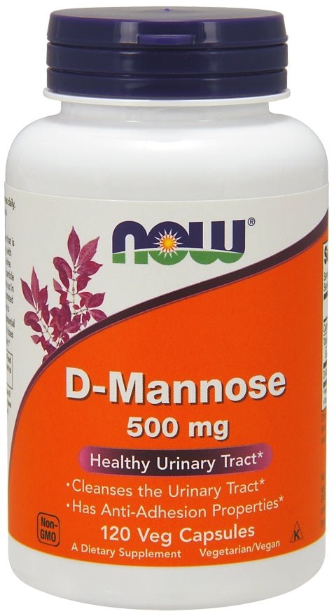 NOW D - Mannose Urinary Support 500mg veg caps 733739028112 - The Supplement Warehouse Pte Ltd