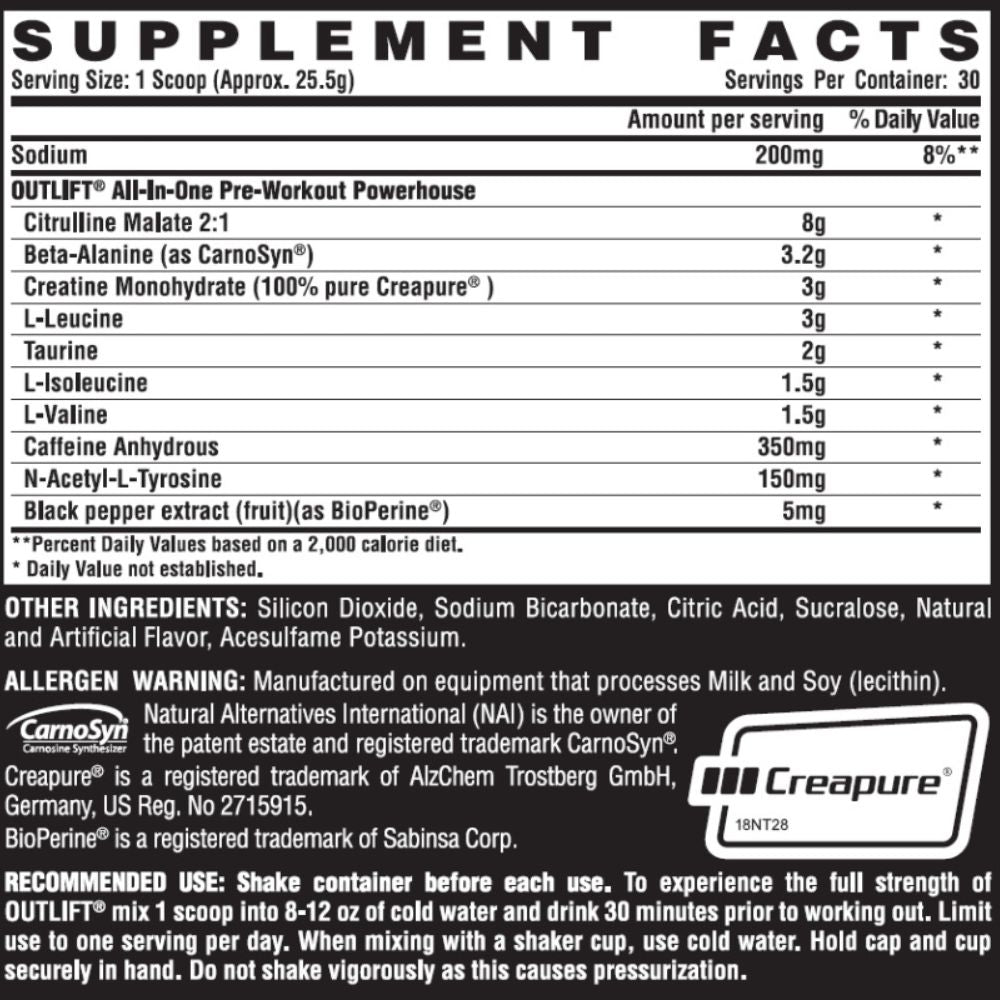 Nutrex Outlift Pre-Workout 30 srv (L) 859400007160- The Supplement Warehouse Pte Ltd