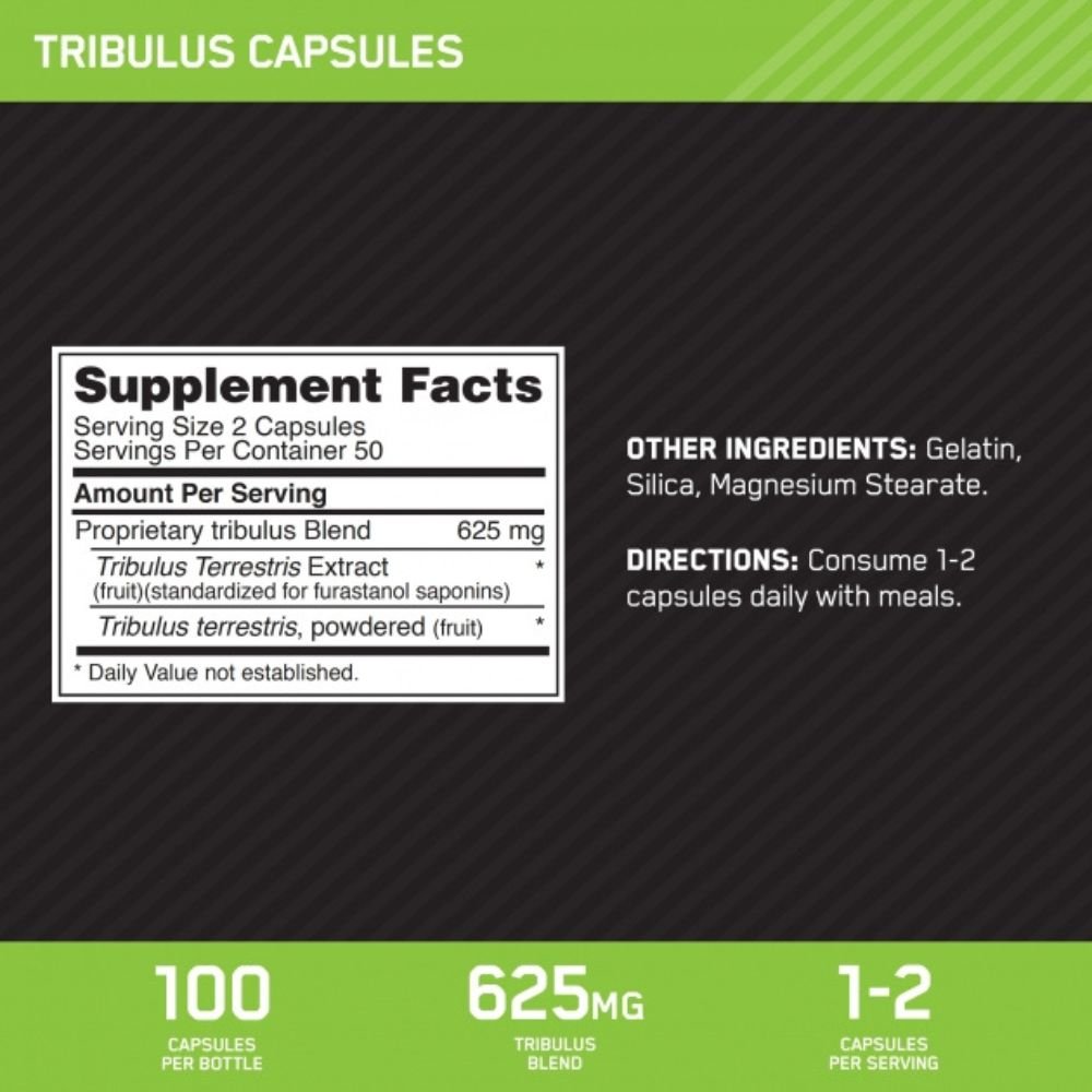 Optimum Nutrition Tribulus 625mg 100 capsules 748927023053- The Supplement Warehouse Pte Ltd