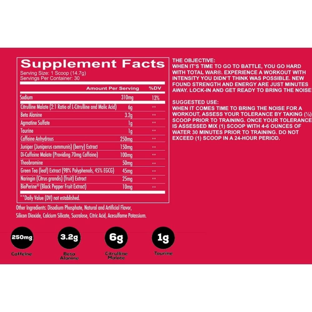 RedCon1 Total War (Pre-Workout) US 30 servings 810044574395- The Supplement Warehouse Pte Ltd