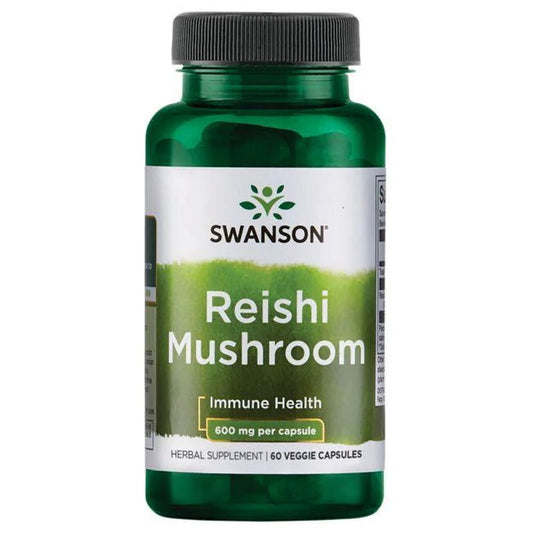 Swanson Reishi Mushroom (Ling Zhi) 600 mg 60 Caps 087614114446- The Supplement Warehouse Pte Ltd