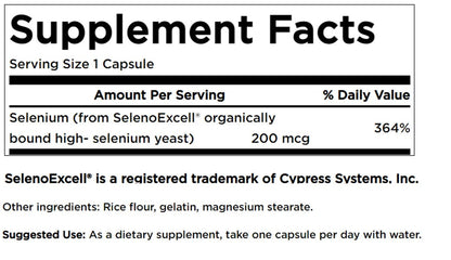 Swanson Selenoexcell Selenium 200 mcg 60 Caps 087614020860- The Supplement Warehouse Pte Ltd