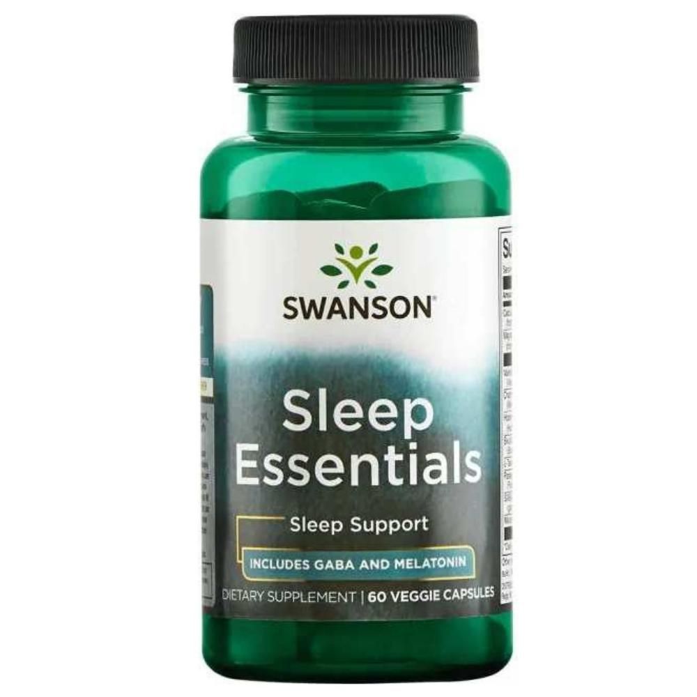 Swanson Sleep Essentials 60 Veggie Caps 087614071046- The Supplement Warehouse Pte Ltd