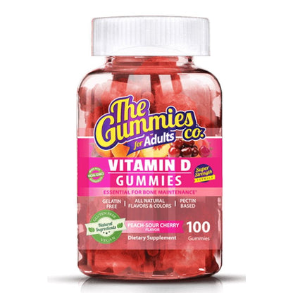 The Gummies Co Vitamin D 100 Gummies Peach & Sour Cherry 639738166414- The Supplement Warehouse Pte Ltd