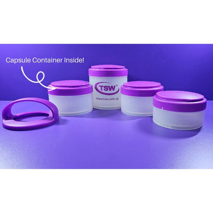 TSW Stak Set Container (4 containers + 1 concealed capsule container) SP-64- The Supplement Warehouse Pte Ltd