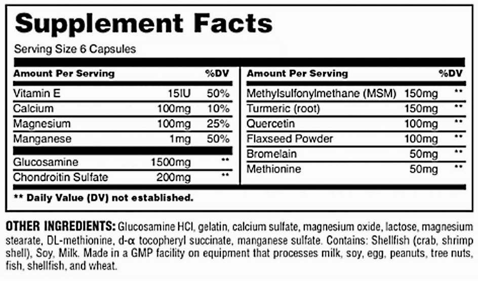 Universal Nutrition Jointment Sport 120 capsules 039442046772- The Supplement Warehouse Pte Ltd