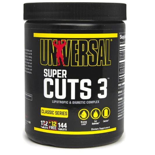 Universal Nutrition Super Cuts 3 144 tablets x07/25 039442060624- The Supplement Warehouse Pte Ltd