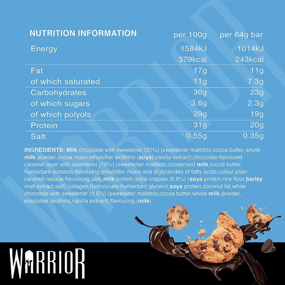 Warrior Crunch Bar 64g Single Bar 5060424708062- The Supplement Warehouse Pte Ltd